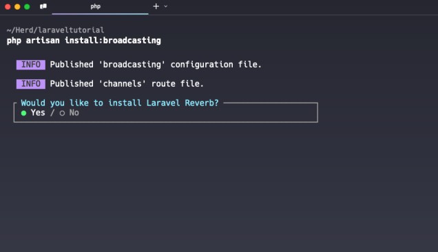 Laravel Broadcasting Installation